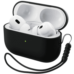 ORNARTO AirPods Pro 2 Hülle 2022 🎧 Schützende Flüssig Silikon Hülle 🌟 Hybrid Skin Front LED Sichtbar 🌙 Mitternacht