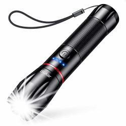 🔦🏕️ Blukar LED Taschenlampe Aufladbar, 2000 Lumen Extrem Helle Zoombares Taschenlampen 🌊🎣