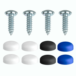 🔩 Kennzeichen Schrauben 4er Set Nummernschild Schrauben Set 4,8 x 16mm mit Kappen
