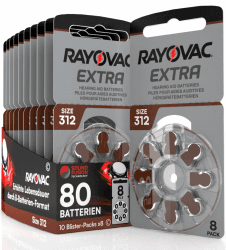 Angebot: 80 Batterien für Hörgeräte Rayovac Extra Größe 312 🎧🔋🔊