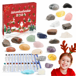 🎁 Brezoy Adventskalender 2024 Kinder | Edelsteine für Kinder Adventskalender Mädchen | Spielzeug ab 3-8 Jahre | Xmas Geschenk 🎄