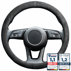 🏎️ S-TETIC® Premium Lenkradbezug aus Alcantara | Racing Black Edition 🖤