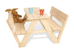 🌟 Super Angebot für Kinder! 🌈 Kindersitzgarnitur Nicki für 4 mit Lehne aus Naturholz