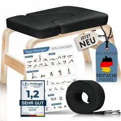 🧘 Yoga Kopfstandhocker - Hochwertiger Yoga Hocker inkl. Yogagurt, Yogablock & Übungsposter
