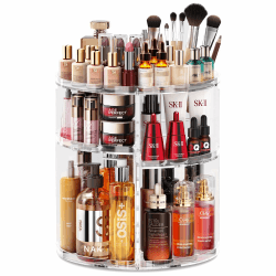 🌟 Auxmir Make Up Organizer mit 9 Einstellbaren Stufen 360° Drehbar Schminktisch Kosmetik Organizer