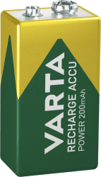 🔋 VARTA Batterien 9V Blockbatterie, wiederaufladbar, 1 Stück, Recharge Accu Power