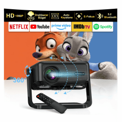 Deal des Tages: Beamer mit 360° Drehbarem Ständer und FHD 1080P Auflösung