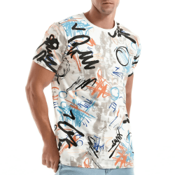 👔 RONOMO Herren Mode Krawatte Dye T-Shirt Casual Print Graffiti T-Shirt XL Ty Weiß 👕
