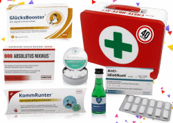 40. Geburtstag | Erste Hilfe Set Geschenk-Box 🎁 | Witziger Sanikasten | 8-teilig