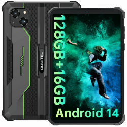 🌿 OUKITEL RT3 Pro Outdoor Tablet Android 14 - Robustes Tablet 8 Zoll IP68/IP69K, 5150mAh 16GB+128GB Wasserdicht Tablets Dual SIM 4G, 16MP+8MP Kamera Mini Tab, Face ID, NFC, Grün 📱💦