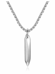 Herren Halskette Edelstahl Sechseckig Bar Stab Anhänger mit Box Kette Nagel Patrone Stil Punk Schmuck