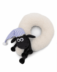 🐑 NICI 49655 Shaun das Schaf weiß-Flauschiges Kuschel-Nackenkissen - Angebot!