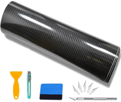 Carbon Folie, 6D Selbstklebend Autofolie aus Vinyl, Auto Schutz Folie Carbon (6D Black 300 * 30cm) 🚗