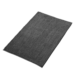 Decomira Badematte rutschfest | Badezimmer-Teppich aus Chenille | Dunkelgrau - 40x60 cm 🚿🛁