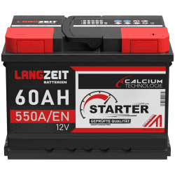 LANGZEIT Autobatterie 60Ah 12V 550A/EN +30% Leistung 🚗🔋