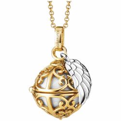 Engelsrufer Damen Halskette aus Sterling Silber mit Klangkugel Anhänger Gold XS