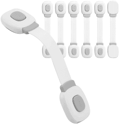 Premium Baby Schranksicherung Kindersicherung für Schubladen Kühlschrank Toilettensitz | Grau | 6 Stück 🔒👶