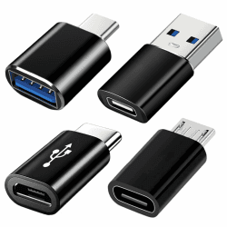 🔌📱 USB C Adapter 4 Stück - USB 3.0 OTG Adapter - Micro USB auf USB C Adapter