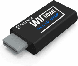 🎮🔌 PORTHOLIC Wii Adapter HDMI Konverter mit HDMI Kabel (Schwarz) - 8.49€