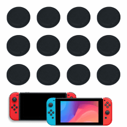 🎮 12 Stück Silikon Joystick Kappen für Nintendo Switch - Schwarz