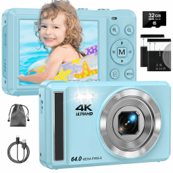 4K Digitalkamera mit 32 GB TF-Karte 64 MP Autofokus Fotoapparat 📸