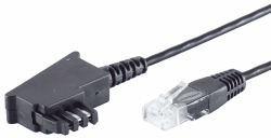 🚀 Super Deal! 1aTTack.de 1x 3,0m Routerkabel TAE-F auf RJ45 (8P2C) - Schwarz