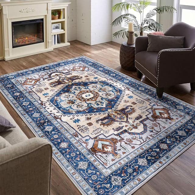 WONGS BEDDING Waschbarer Teppich 140x200cm Schlafzimmer Traditionelle Vintage Teppich 🌟