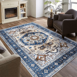 WONGS BEDDING Waschbarer Teppich 140x200cm Schlafzimmer Traditionelle Vintage Teppich 🌟