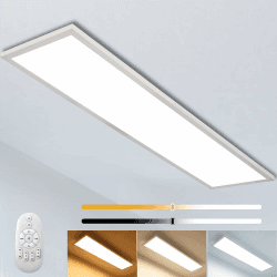 Dimmbar LED Deckenleuchte Panel 120x30 cm mit Fernbedienung - 40W Super Deckenpanel Lampe