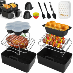 🔥 Heißluftfritteuse Zubehör Set mit 12 Airfryer Zubehör für Ninja Foodi Max Dual Zone AF300EU AF400EU & Tower T17088 🍳🎂🥩