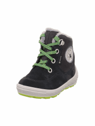 🎉 Jungen Groovy 2.0 Warm Gefütterte Gore-tex Schneestiefel 22 EU Weit Grau Hellgrün 2000 🥾