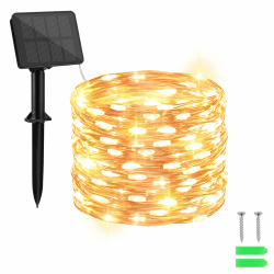 Solar Lichterkette Aussen, Cshare 10M 100 LED Kupferdraht 8 Modi Timer IP65 Wetterfest