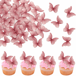 48 Stück Essbare Schmetterlinge Tortendeko 🦋 3D Butterfly Cupcake Toppers