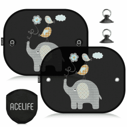 Sonnenschutz Auto Baby mit Süßen Tier Motiven - 2er Set 🌞
