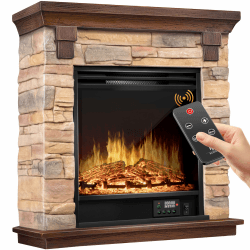 KESSER® Elektrokamin Standkamin mit LED 3D-Flammeneffekt - Natur/Braun 🔥