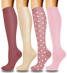 🧦 ACTINPUT 4 Paar Bunte Kompressionsstrümpfe für Damen Herren 🏃‍♂️
