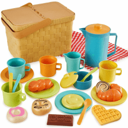 HERSITY Picknickkorb Kinder Teeservice Spielküche 🧁🍵