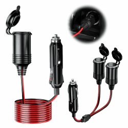 🚗 2 Stück Auto Zigarettenanzünder Stecker Set mit Verlängerungskabel 🌟