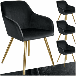 🌟 Tectake® 4er Set Esszimmerstuhl, Sessel bequem mit Armlehne 🌟
