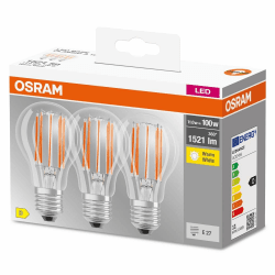 🔥 Deal: OSRAM LED-Lampe, 3er-Pack, Warm weiß, E27 Sockel