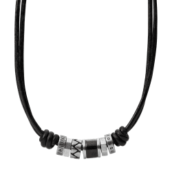 🎁 Angebot: Fossil Herren-Leder-Halskette mit Karabinerverschluss! 🌟