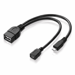🔌📱 USB-OTG Adapter-Kabel Micro-USB 2.0-Stecker USB-Buchse Typ A + Strom-Anschluss