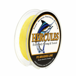 🎣 Hercules Super Cast 100m - 2000m 109-2196 Yards Geflochtene Angelschnur 6lb - 100lb Test für Salzwasser Süßwasser PE Geflecht Fischdraht Superline 4 Stränge Gelb 40lb/ 0.32mm/ 100m (109yds)