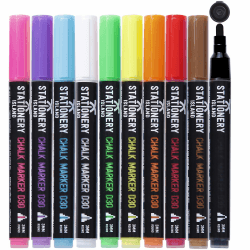 STATIONERY ISLAND Kreidestifte für Tafel Abwaschbar - Set mit 10 Farben 🎨