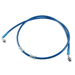 🚗 X AUTOHAUX Auto Hydraulische Bremsleitung Ölschlauch Rohrverschraubung 28°90°AN3 M10 Blau 120cm 🚗