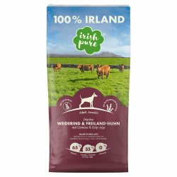 Trockenfutter Adult | 12kg | Weiderind & Freiland-Huhn mit Kelp-Alge | Hoher Fleischanteil | Getreidefrei | Sensitiv | Hundetrockenfutter | Hundefutter für alle Rassen 🐕🍀🇮🇪💚