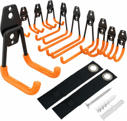 🔧🚲 12er Set Wandhaken für Garage | Schwerlast Doppelhaken | Platzsparende Aufbewahrung