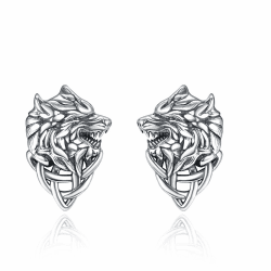 KINGWHYTE Wikinger Wolf Ohrstecker 925 Sterling Silber 🐺