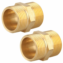 Angebot: Doppelnippel G1 Zoll(Ø 32,5mm) Messing Außengewinde, 2 Stück Doppelnippel Sechskant G1" AG/AG