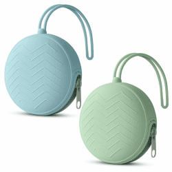 👶🧸 Aolso Silikon Baby Schnullerbox, 2pcs Aufbewahrung Schnullerhalter Case 🍼💚💙